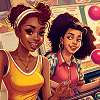 Teen girls at an arcade