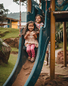 Children on a slide