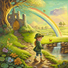 Leprechaun near a rainbow