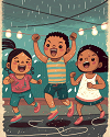 Children cheering