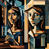 Cubist woman