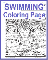 Summer Swimming Coloring Sheet