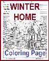 Winter Home Coloring Page