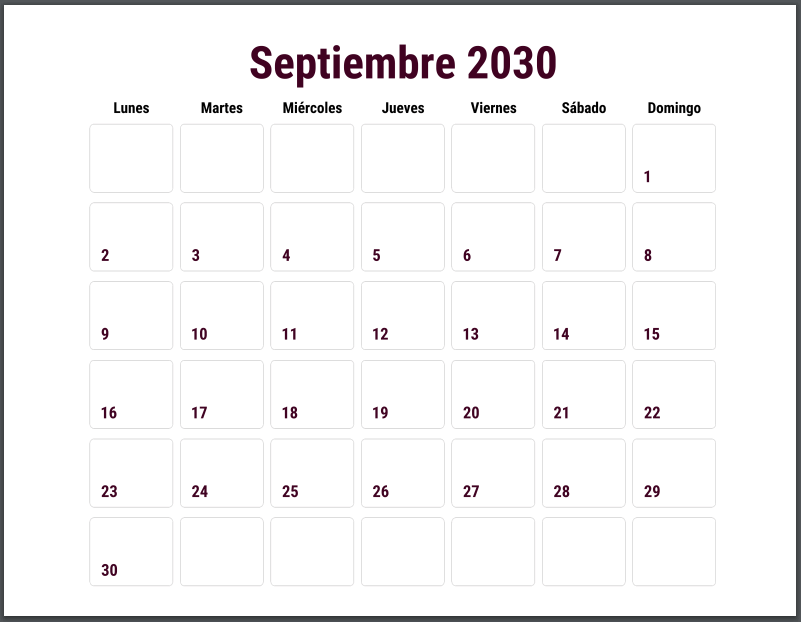 Spanish Monthly Calendar for the Year - Free to print (PDF file).