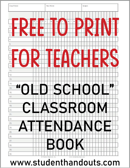 DIY Classroom Attendance Book - Free to print (PDF file).