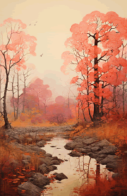 autumn landscape with a creek