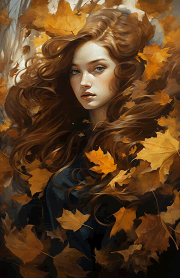 brunette in autumn printable