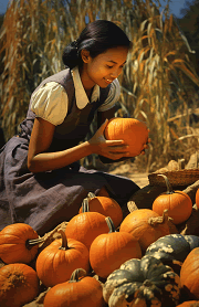 picking a pumpkin at the pumpkin patch