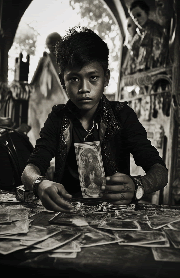 goth kid with a tarot card junior-sized planner dashboard