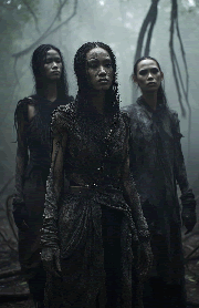 printable planner journal dashboard - three post-apocalyptic women in a foggy forest