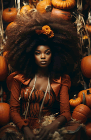 Fall half-letter planner dashboard wityh black woman pumpkin vibes