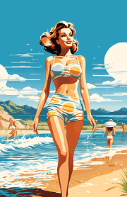 beach bikini summertime vibes half letter 5.5x8.5 planning dashboard