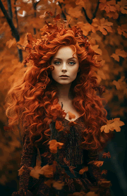 Redhead fairycore forest autumn half letter dashboard printable