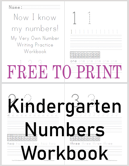 Numbers Writing Workbook - Free to print (PDF file).