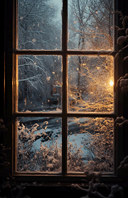 winter's day looking out of the window at snow half-letter dashboard image