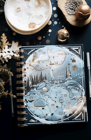 deep blue winter journaling dashboard junior size
