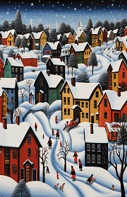 snowy winter village