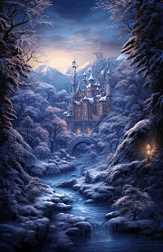 snowy castle in winter planner dashboard