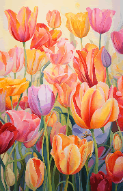 pastel spring tulips