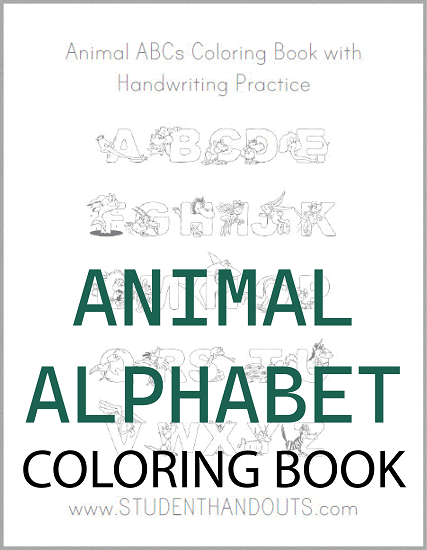 Animal ABCs Coloring Book - Free to print (PDF file).