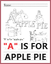 A is for Apple Pie Writing Worksheet