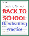 Back to School Handwriting Practice Worksheet