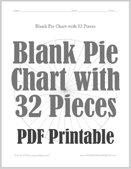 Blank Pie Chart with 32 Pieces - Free to print (PDF file).