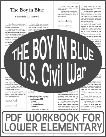 The Boy in Blue Civil War Workbook - For lower elementary. Free to print (PDF file).