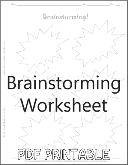 Brainstorming Explosion Graphic Organizer Worksheet - Free to print (PDF file).