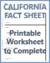 California Fact Sheet Printable Worksheet