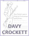 Davy Crockett Coloring Page with Handwriting Practice