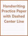 Dashed Line Handwriting Practice Paper Printable Worksheet for Primary School Kids