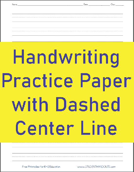 Free Printable Handwriting Paper for Handwriting Practice & Penmanship