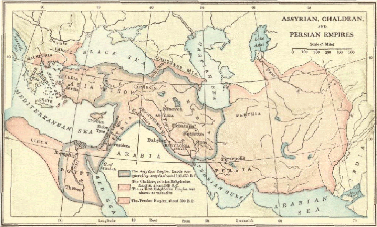 Map of the Ancient Assyrian, Chaldean, and Persian Empires
