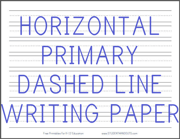 Primary Writing Paper 1" Horizontal Lines - Free to print (PDF file). Horizontal format.
