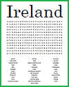 Ireland Word Search Puzzle