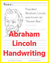 Honest Abe Coloring Sheet with Handwriting Practice