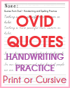 Ovid Quotes Handwriting Practice