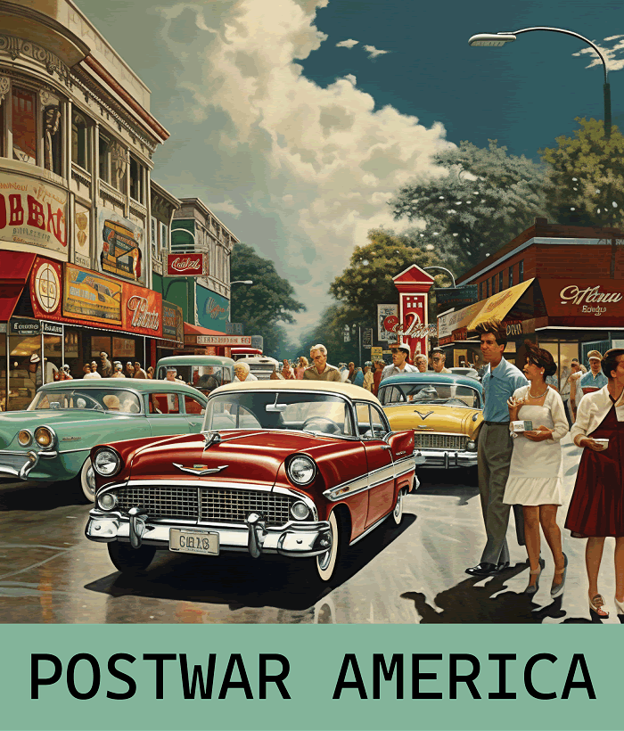 Postwar America - Free educational materials for teachers and students of United States History classes.