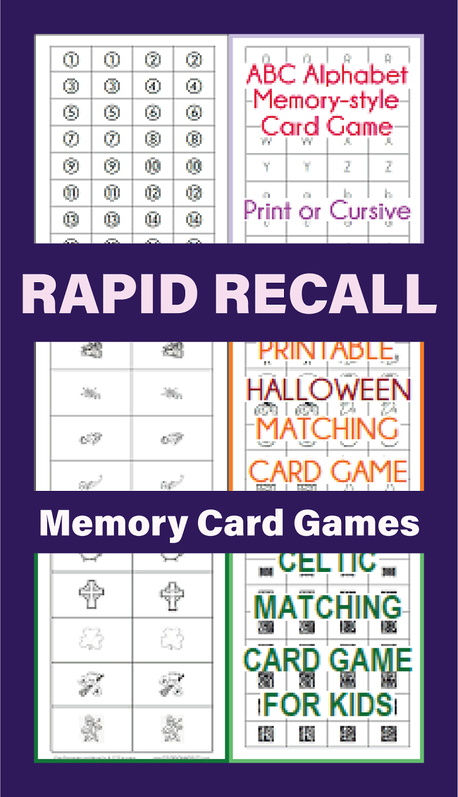 Rapid Recall Memory Card Games - Free to print (PDF files). These games engage and stimulate various cognitive processes, leading to several cognitive and educational benefits. 