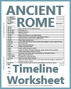 Timeline of Ancient Rome Worksheet with Questions