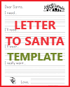Letter to Santa Claus Template for Grades K-2