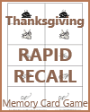 Thanksgiving Memory-style Printable Card Game for Kids (Grades 1-4)