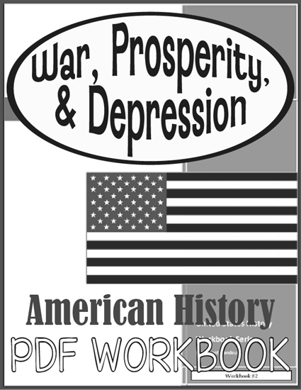 War, Prosperity, and Depression - Workbook for high school American History is free to print (PDF file).