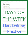 Days of the Week Sheets in Cursive and Print