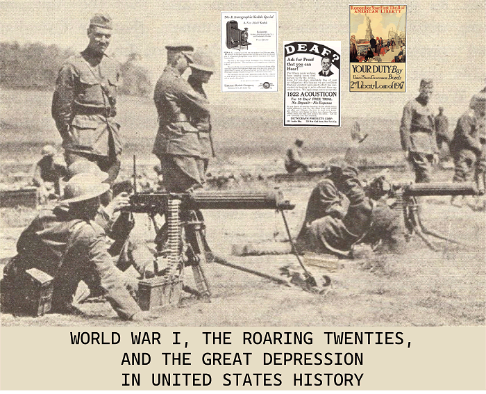 World War I, the Roaring Twenties, and the Great Depression - Free educational materials for United States History teachers and students.
