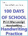 One Hundred Days of School Print Handwriting Practice Worksheet