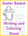 Easter Basket Writing and Coloring Sheet