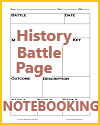 History Battle Notebooking Worksheet Page