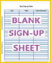 Blank Sign-up Sheet